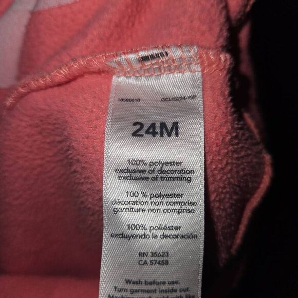 5 For $25 Carter's Pink Fleece Crew Neck Ruffle Sweatshirt With Foxes Baby 24M - Picture 3 of 4